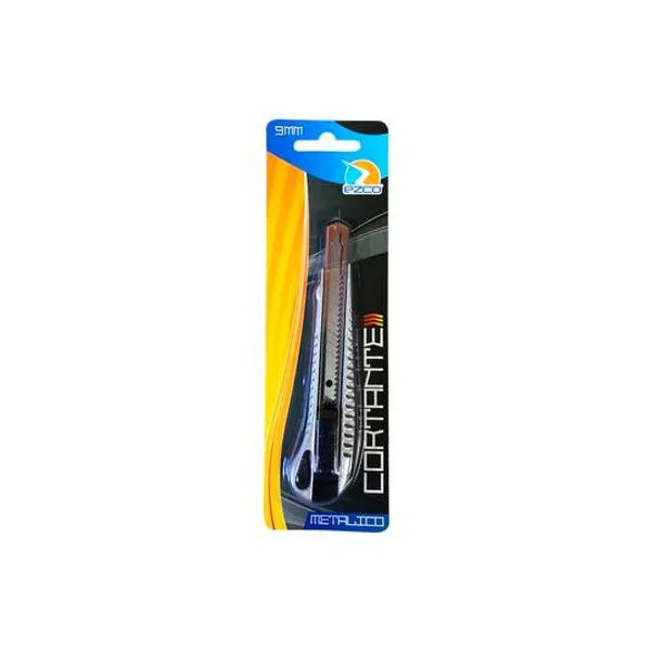 Trincheta metálica con guia 9 mm en blister Ezco