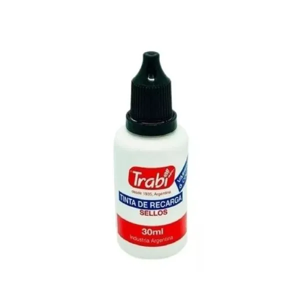 Tinta trabi para sellos de goma 30 cc.negro