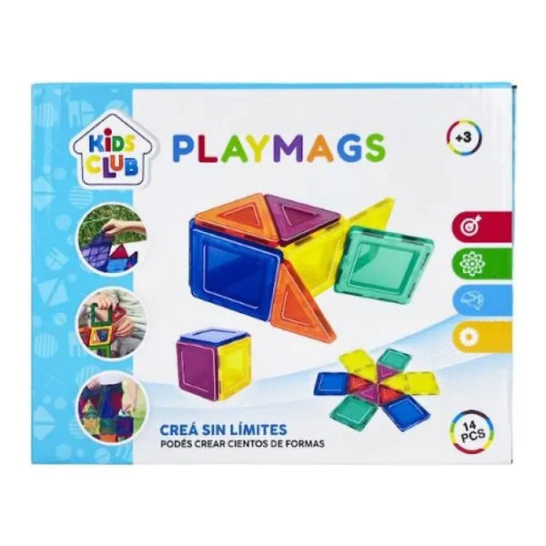 Juego de bloques magneticos 14 pzas 24 x17 x4 cm