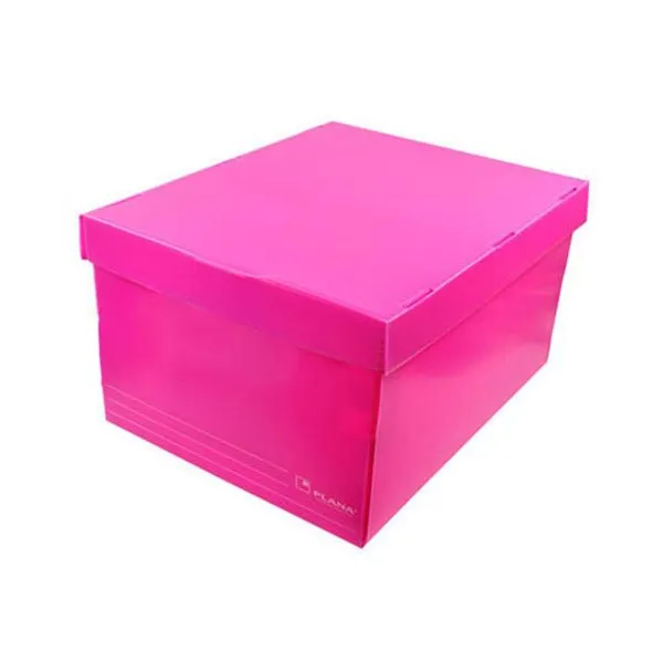 Caja plástico microc.plana n.° 804 con tapa fucsia 45,5x35,5x25,5 cm