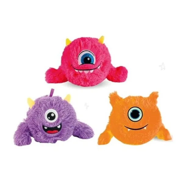Peluche monstruito x3 rosa/viol/naran