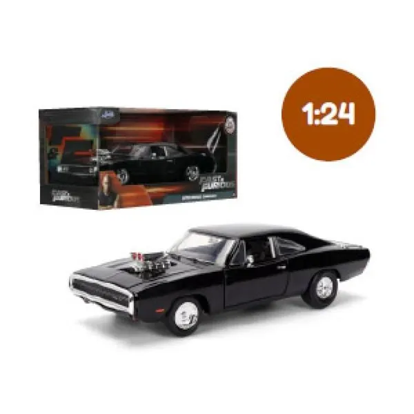 Jada - auto escala 1:24 fast & furious dom`s dodge charger r/t 1970 negro - en c