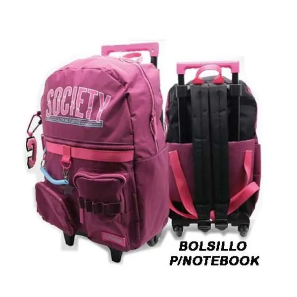 Mochila Cresko 18" con carro con llavero
