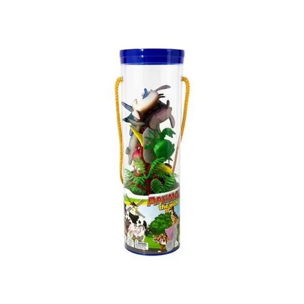 Set animales marinos 12 piezas con accesorios en tubo 5x19.5 cm