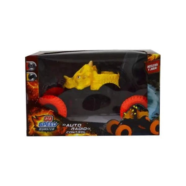 Camioneta monster dino a radio control en caja 22x13.5x13 cm