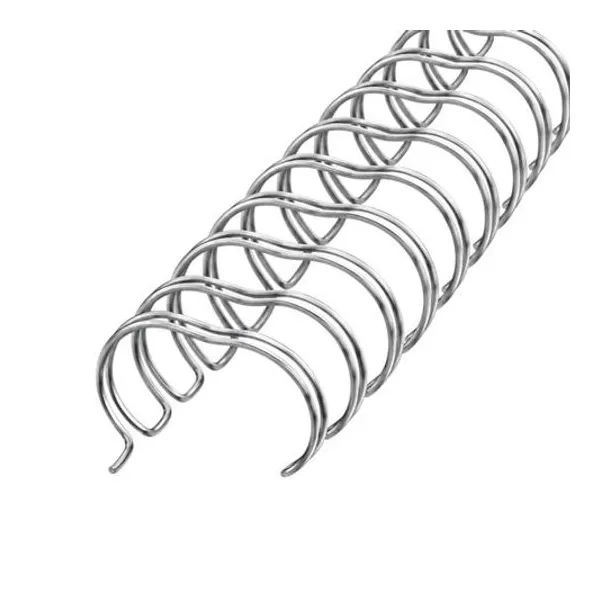 Espiral doble alambre 14.3 mm 2:1 plateado x100 unidades hasta 120 hojas binder