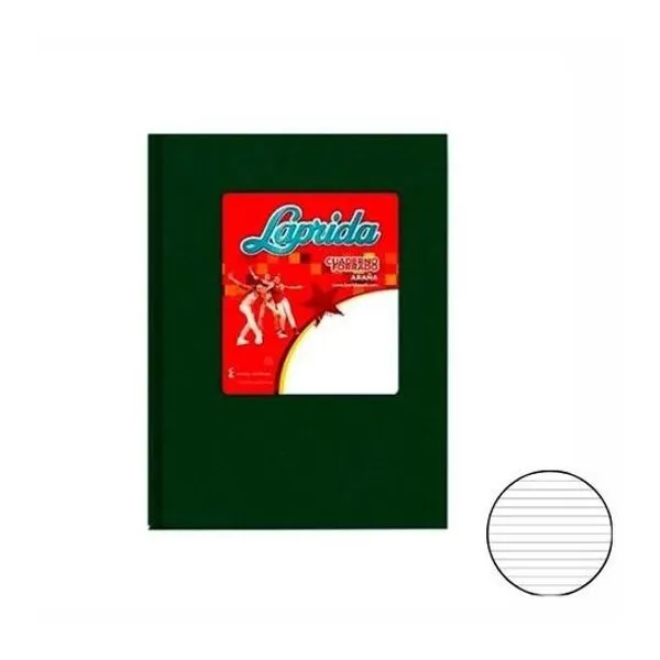 Cuaderno 16x21 rayado 50h t/d araña verde Laprida