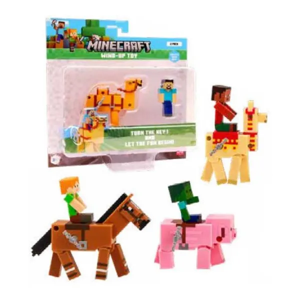 Minecraft wind up set de una figura y animal