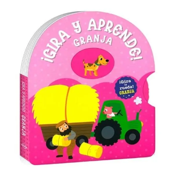 Gira y aprende granja , tapa dura, 16 x19 cm, 10 páginas
