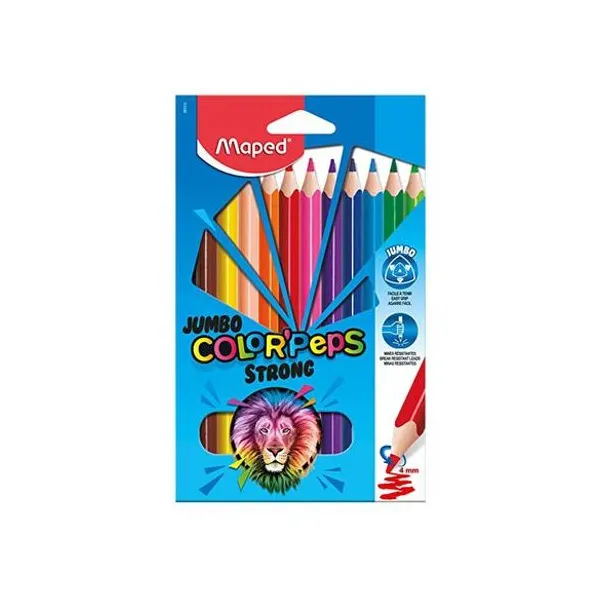 Lápiz de color peps strong jumbo caja x12 Maped