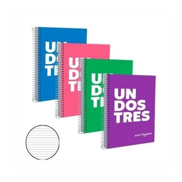 Cuaderno 21x27 rayado 60h t/d con e 123 letras