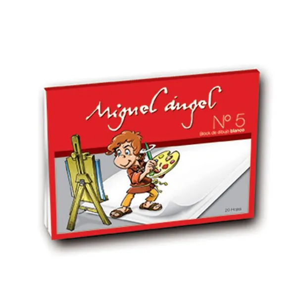 Block de dibujo miguel angel n.° 5 blanco x20 hjs.