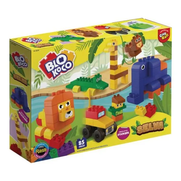 Blokoco selva 85 pz con ruedas y stickers