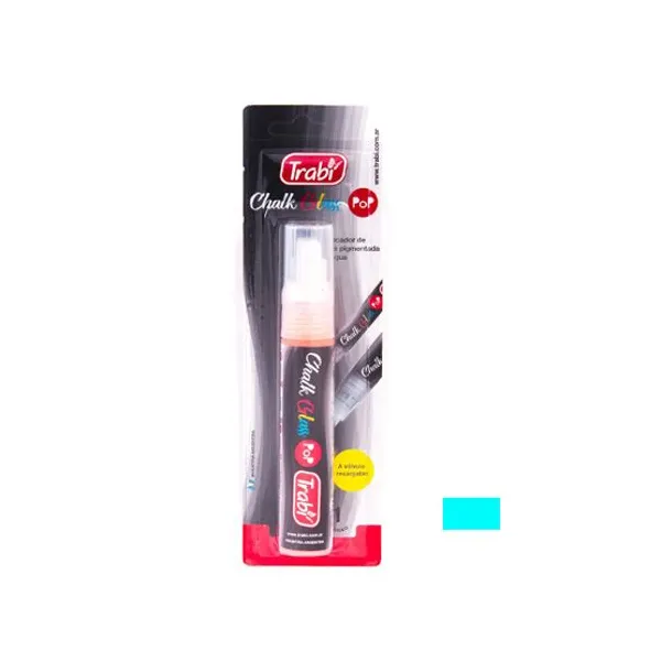 Marcador trabi chalk glass (tiza) para rect.15 mmfluo celeste