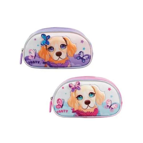 Cartuchera 2 cierres doggie love 23x13x9 cm x unidad colores surtidos footy