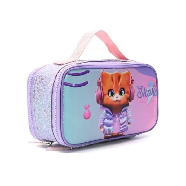Cartuchera 2 pisos pets flama 23x13x8 cm Skora