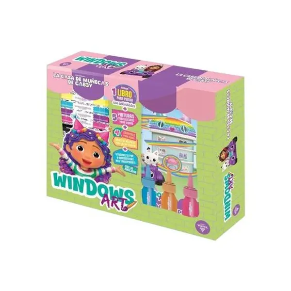 Libro para pintar con set windows art gabby doll house en caja 25x21 cm