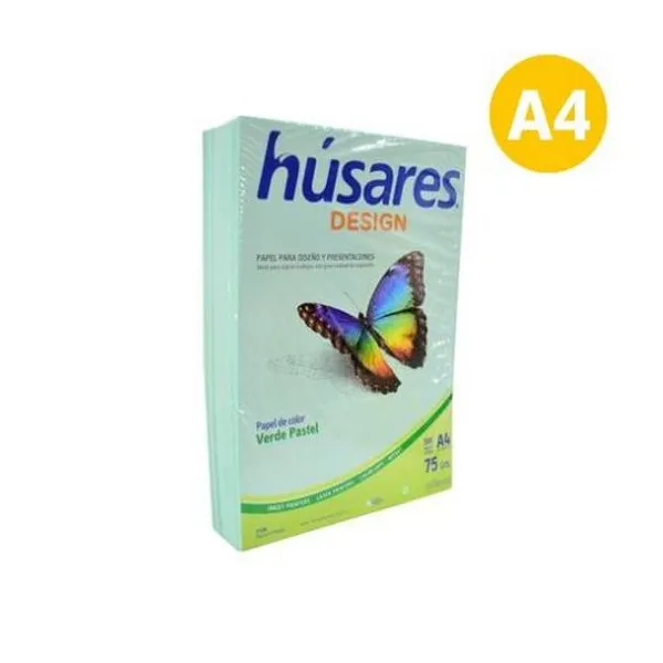 Resma a4 75 g/m2 500 hojas verde pastel husares