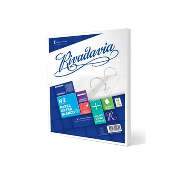 Repuesto esc.rivadavia tamaño carta extra bco.x 48 hs.cuaderno
