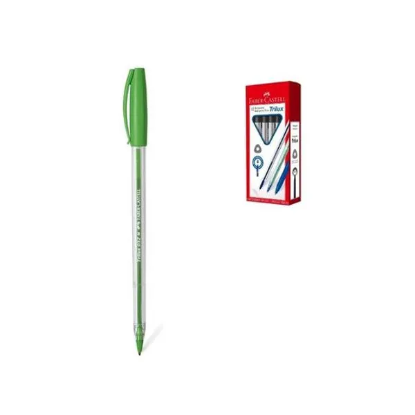 Bolígrafo trilux 032 medio caja x12 unidades faber