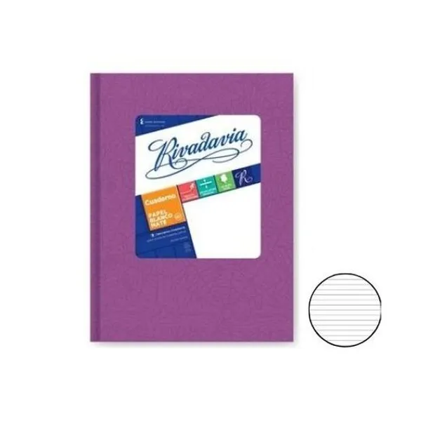 Cuaderno 16x21 rayado t/d araña lila 50h Rivadavia