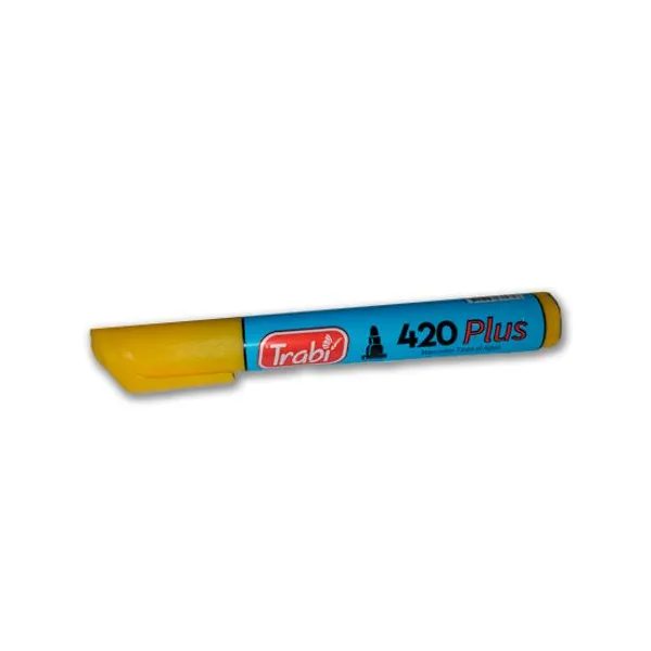 Marcador trabi 420 al agua para red.caja x12 unid.amarillo