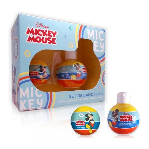 Set de baño mickey mousse. bomba de baño y jabon liquido antibacterial x160 g