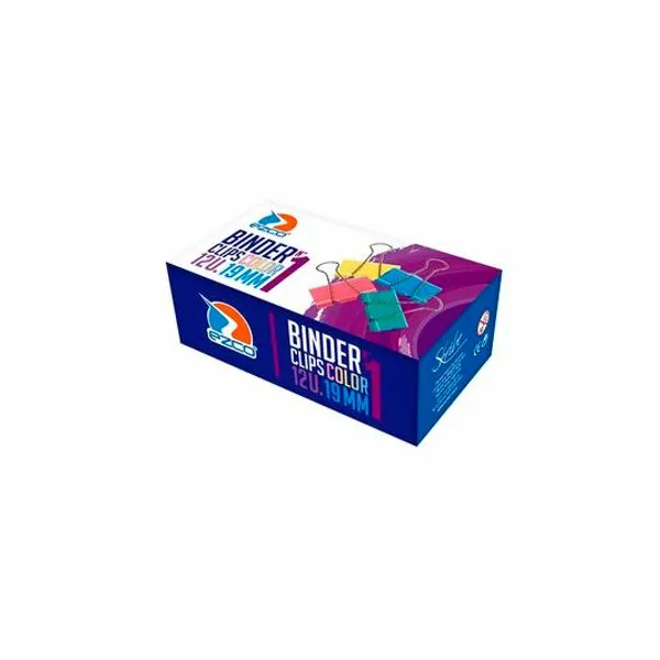 Aprieta papeles binder clip color n.° 1 19 mm caja x12 Ezco