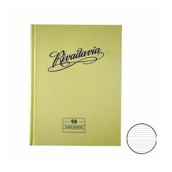 Cuaderno 16x21 rayado t/d tradic. 98h Rivadavia