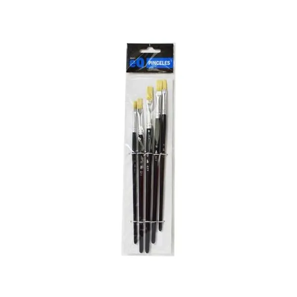 Set de pinceles cerda chatos serie 577 x5 unidades n.° 4/6/8/10/12 eq Arte