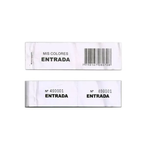 Talonario vale por entrada numerado 11x3 cm 50 hojas