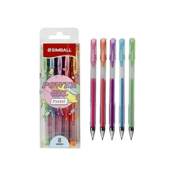 Bolígrafo roller power gel pastel 1.0 mm caja x5 unidades Simball