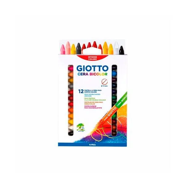 Crayón de cera maxi bicolor caja x24 giotto