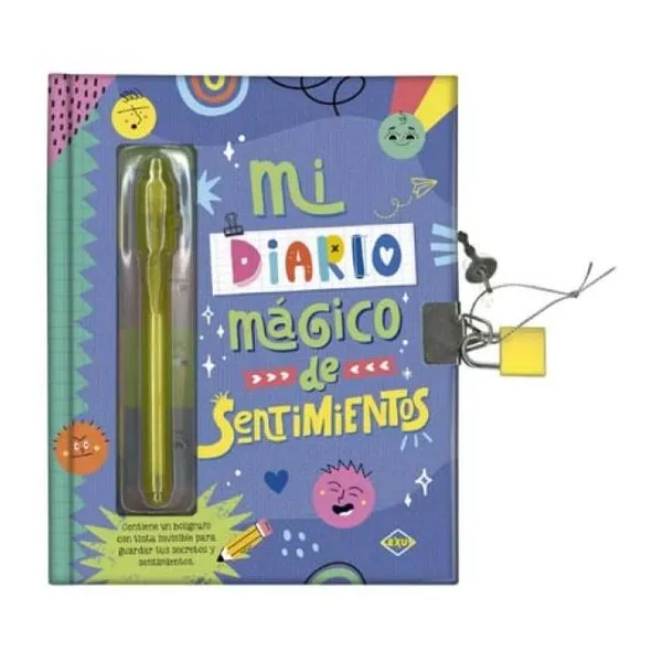 Mi diario mágico de sentimientos 16x20 cm/96 páginas/inc plumón de tinta invisi