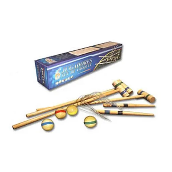 Juego de croket chico (con 6 martillos) en caja