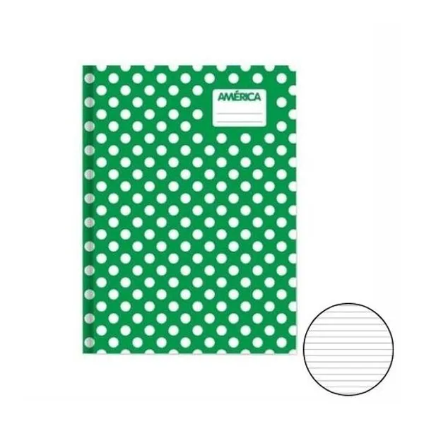 Cuaderno 16x21 rayado t/d lunar verde 42h América