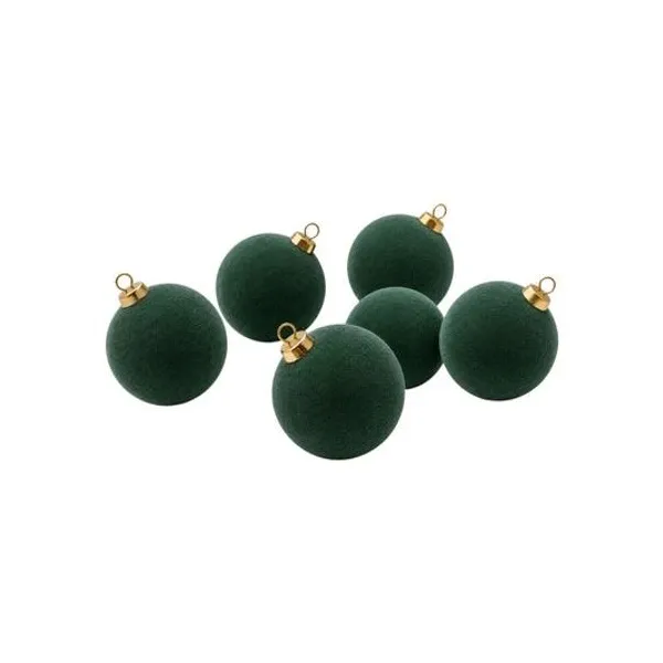 Set x12 borlas aterciopeladas lisas verdes 4 cm