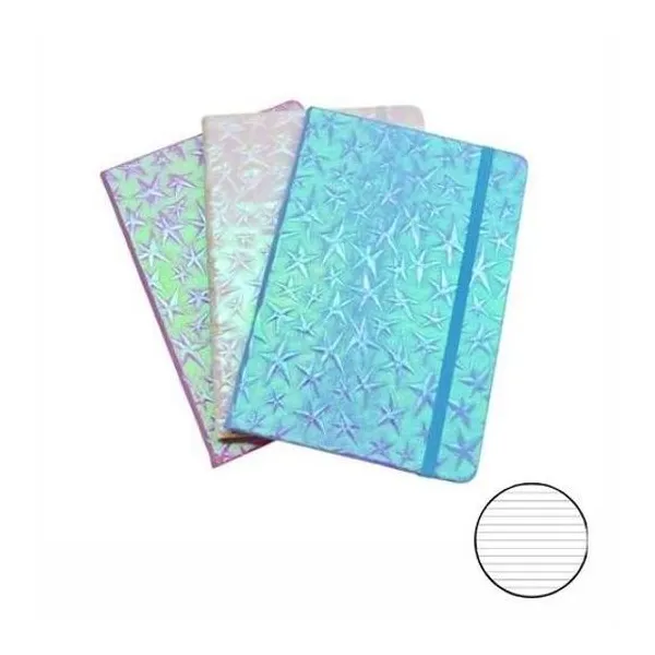 Cuaderno 13x18 cm rayado 70 hojas estrellas x unidad colores surtidos