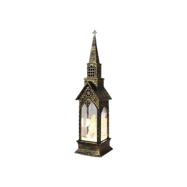 Farol navideño con luz led 9x10x35.5 cm x1
