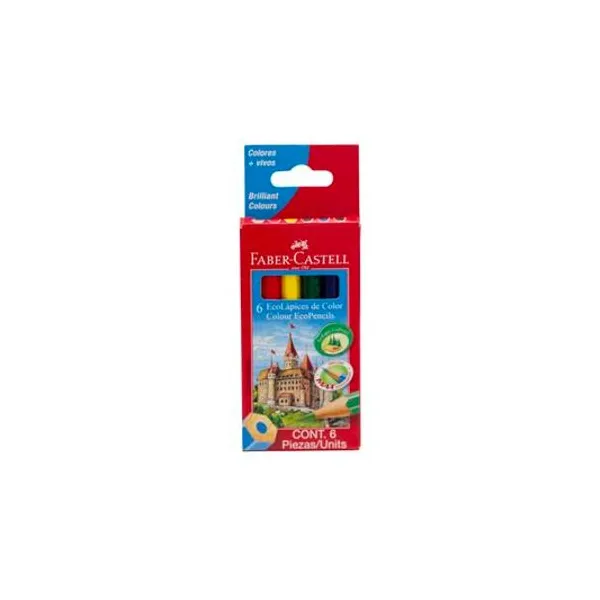 Lápiz de color corto caja x6 unidades faber