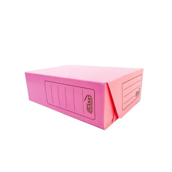 Caja archivo plana plástica t/ofic.l/12 cmpastel rosa