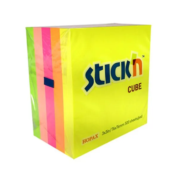 Notas adhesivas stick cubo neon 76 x76 mmx 400 h.5 col.surt.