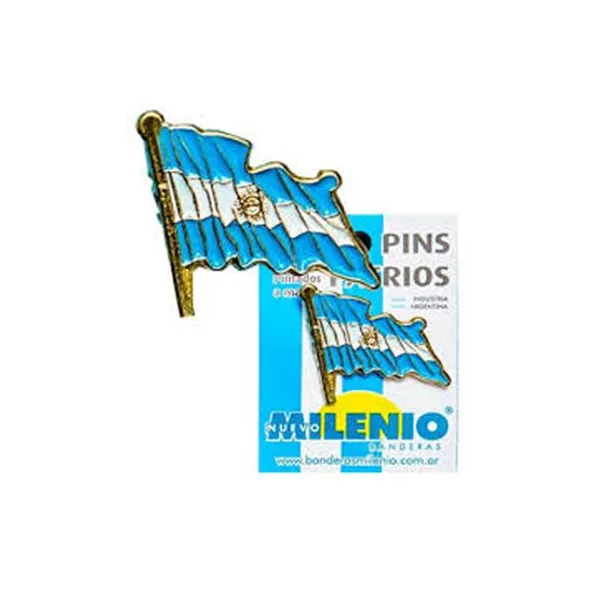Pin nuevo milenio patrio bandera flameando x10 unid.