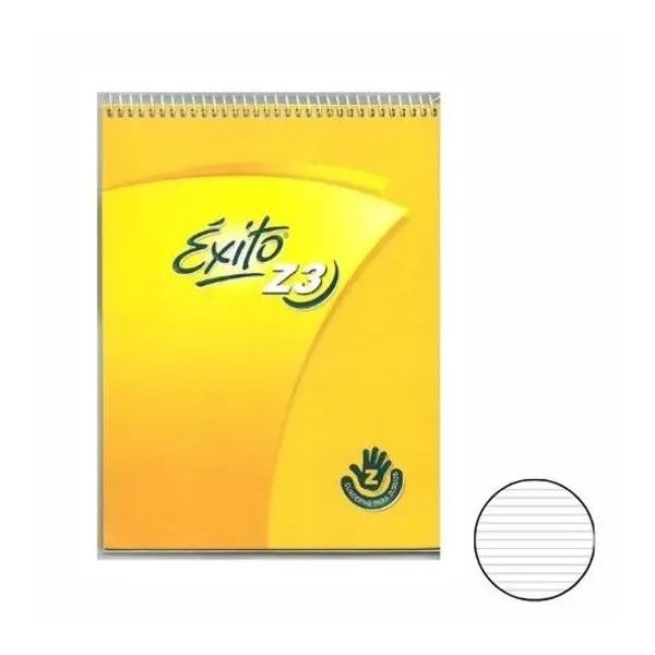 Cuaderno 19x24 rayado t/d con espiral zurdo 48h z3 Éxito