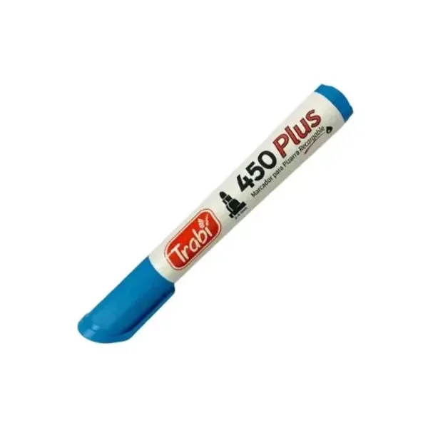 Marcador trabi 450 para pizarra cj.x 12 unid.celeste recargable