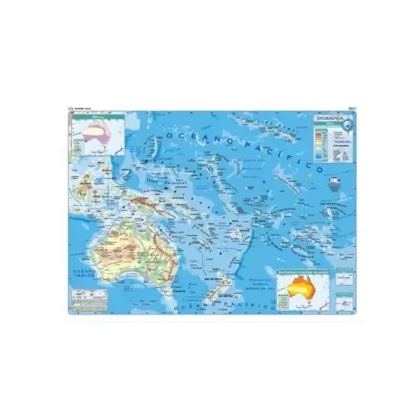 Mapa mural m.c. lam. con var. sin faz oceania fp. 95x130 cm