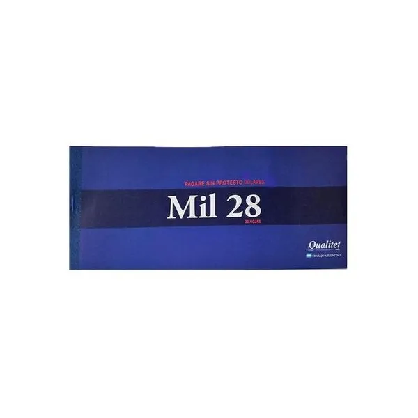 Talonario pagare sin protesto dolares 11.5x31.6 cm 30 hojas mil28