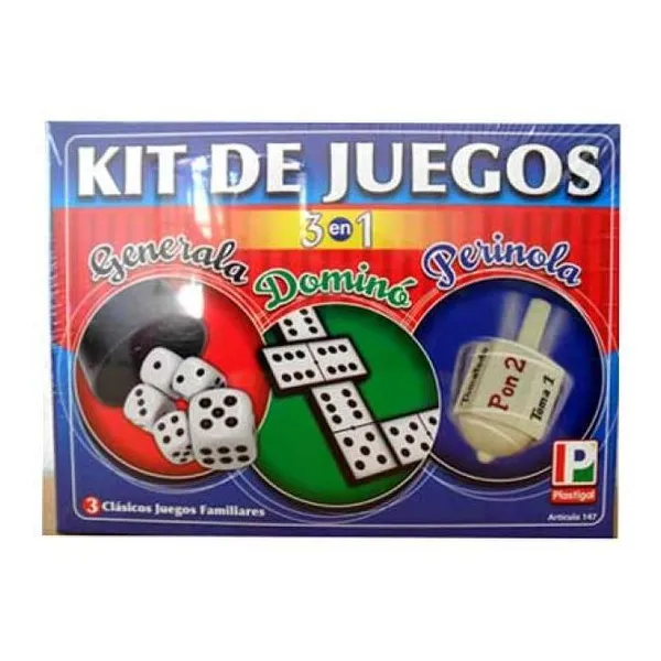 Kit juegos 3 en 1 (gen/domi/perinola )