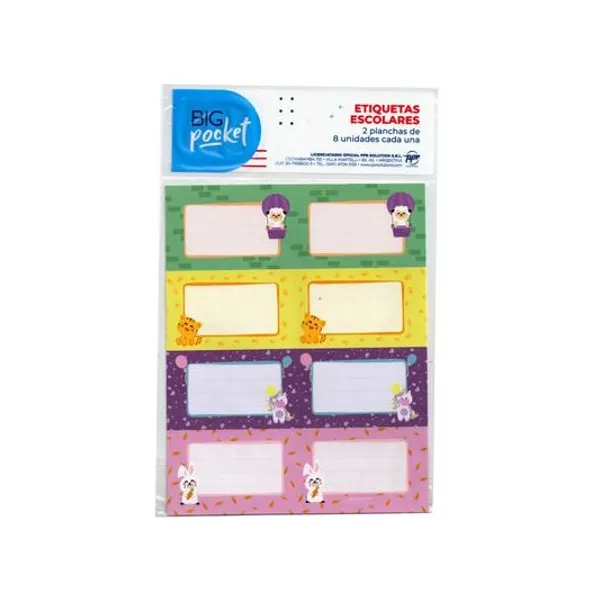 Rótulos 7.5x4.5 cm pets bolsa x12 unidades ppr