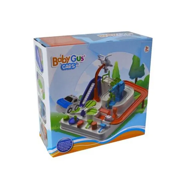 Pista de autos didáctica con 2 autos en caja 18x18x7.5 cm babygus